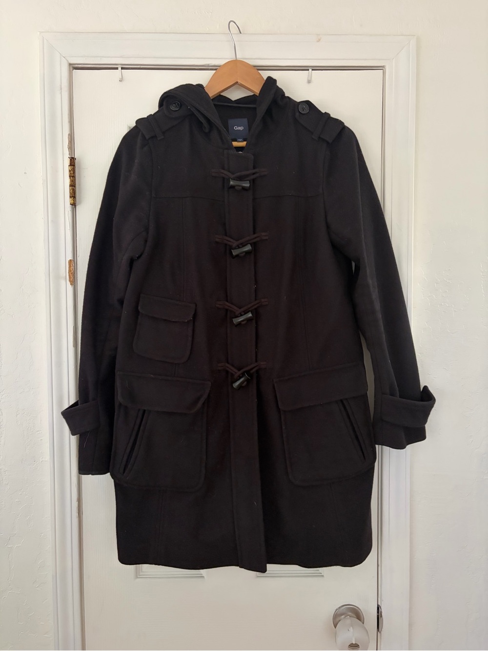 Gap Wool Blend Toggle Duffle Coat Black